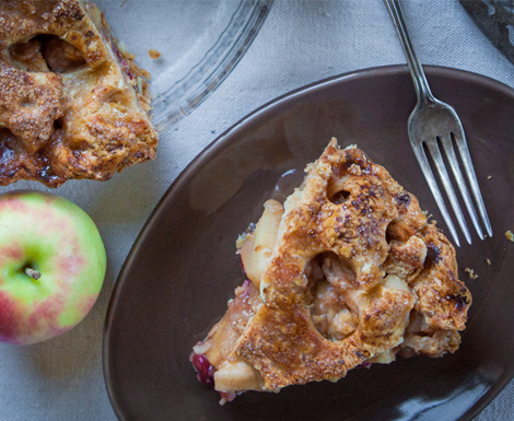 Apple Cranberry Pie with Almond Butter Crust