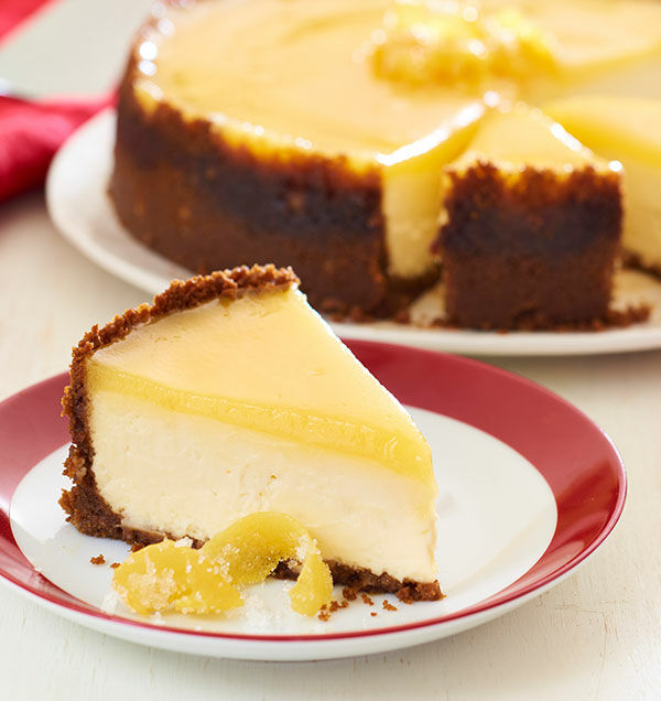 Olive Oil & Lemon Cheese Cake with Gingersnap Crust
