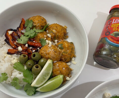 Spanish Style Chicken Meatball Bowl