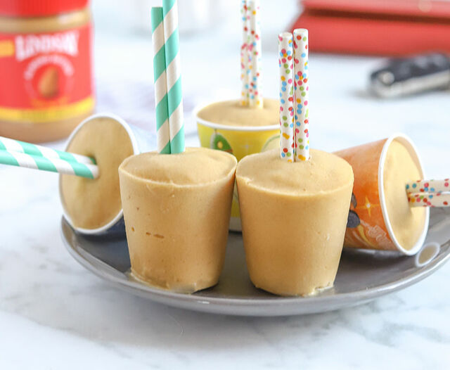 Tropical Mango Almond Butter Smoothie Pops